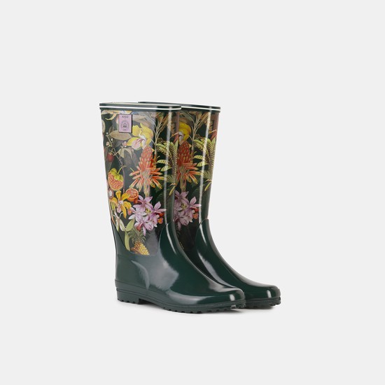 Aigle The Modern And Feminine Printed Seaside Boots Women Flower/Black ZA-46931